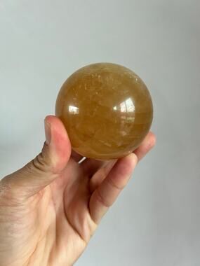 Golden Calcite Sphere | Honey Calcite Crystal Ball | Natural Amber Sphere